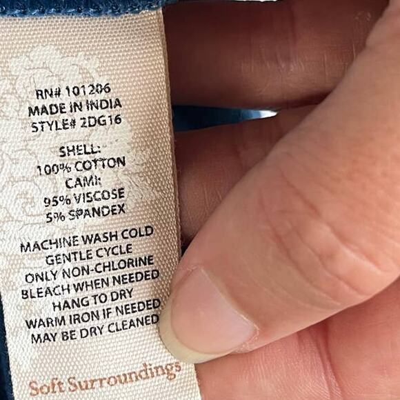 Soft Surroundings Esme Embroidered 2 Pc Womens Top Sz M Lace Granny Boho Lagom - Picture 13 of 16